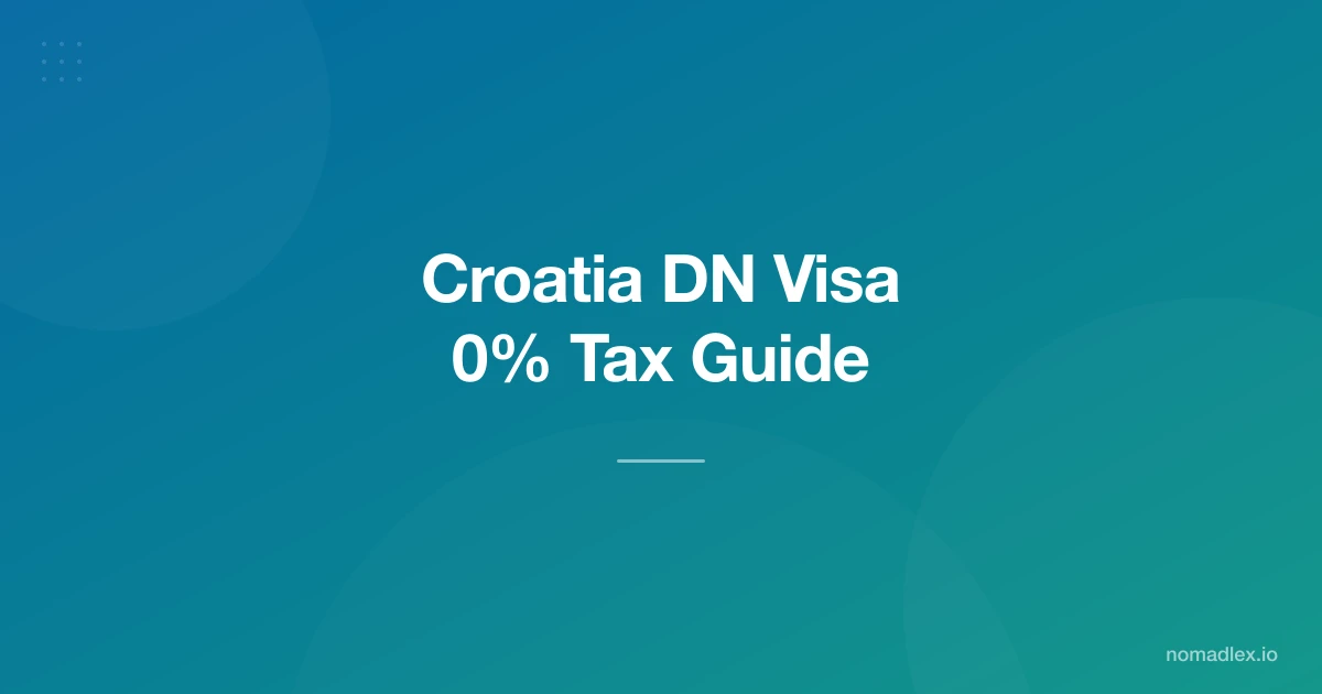 Croatia Digital Nomad Visa 2026: Complete Guide (0% Tax on Foreign Income)