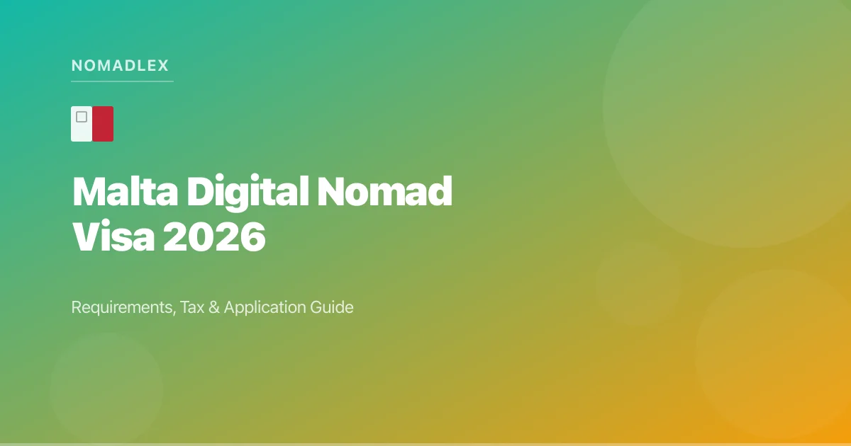 Malta Digital Nomad Visa 2026: Requirements, Tax & Application Guide